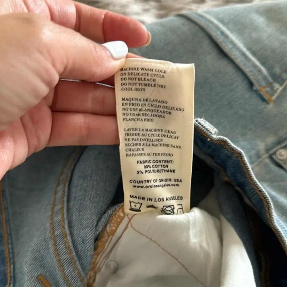 Oro Los Angeles Mecanico Skinny Jeans Distressed Zip Hem Men’s 28x32